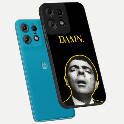  Mr Bean Damn phone case For Moto Edge50 Pro showing premium glass back cover with detailed artwork
