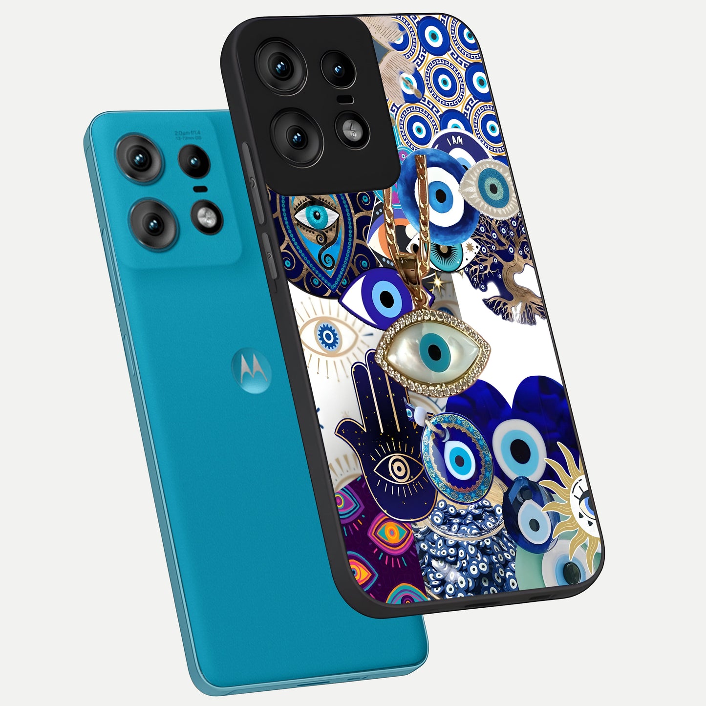  Mystic Charm Eye phone case For Moto Edge50 Pro showing premium glass back cover with detailed artwork