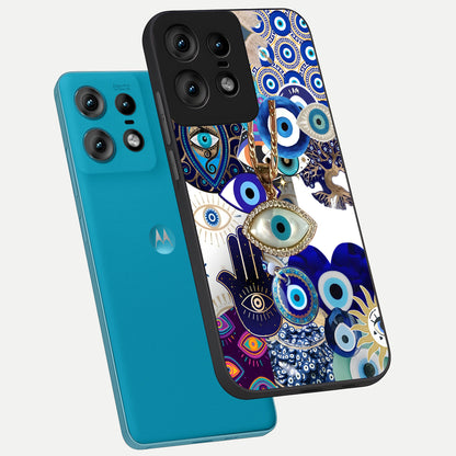  Mystic Charm Eye phone case For Moto Edge50 Pro showing premium glass back cover with detailed artwork
