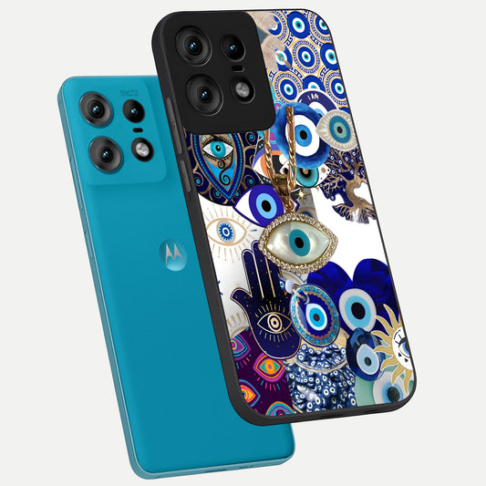  Mystic Charm Eye phone case For Moto Edge50 Pro showing premium glass back cover with detailed artwork