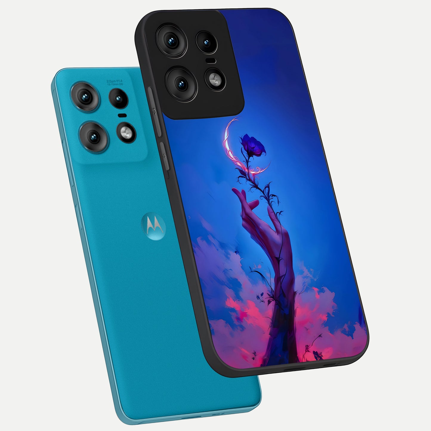  Mystic Hand phone case For Moto Edge50 Pro showing premium glass back cover with detailed artwork