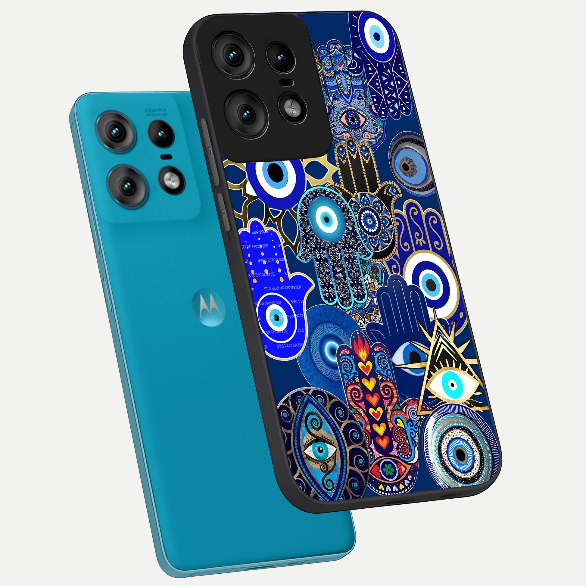  Mystic Palm Guard phone case For Moto Edge50 Pro showing premium glass back cover with detailed artwork