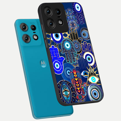  Mystic Palm Guard phone case For Moto Edge50 Pro showing premium glass back cover with detailed artwork