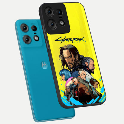  Neon Rebel Genesis phone case For Moto Edge50 Pro showing premium glass back cover with detailed artwork