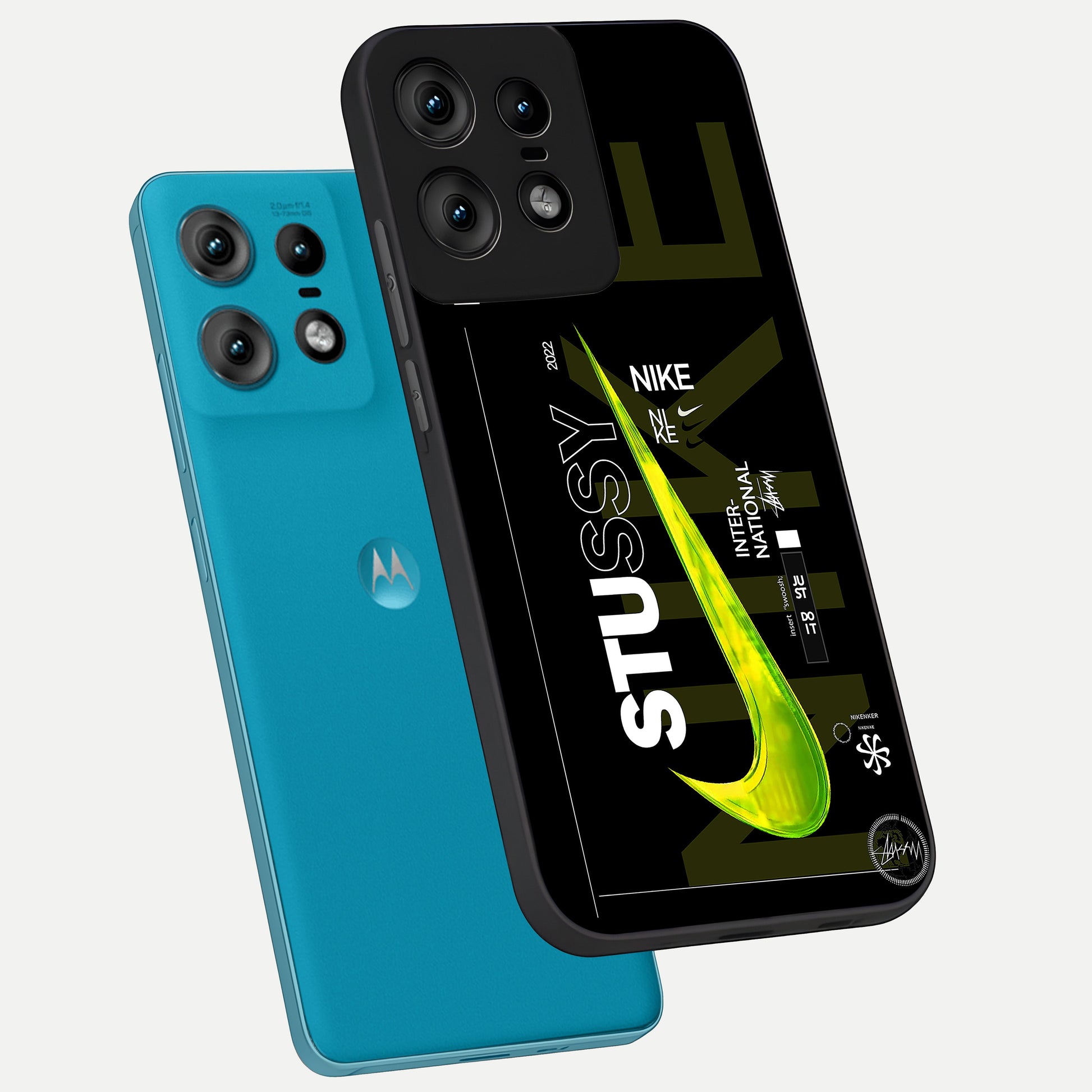  Neon Street Edition phone case For Moto Edge50 Pro showing premium glass back cover with detailed artwork