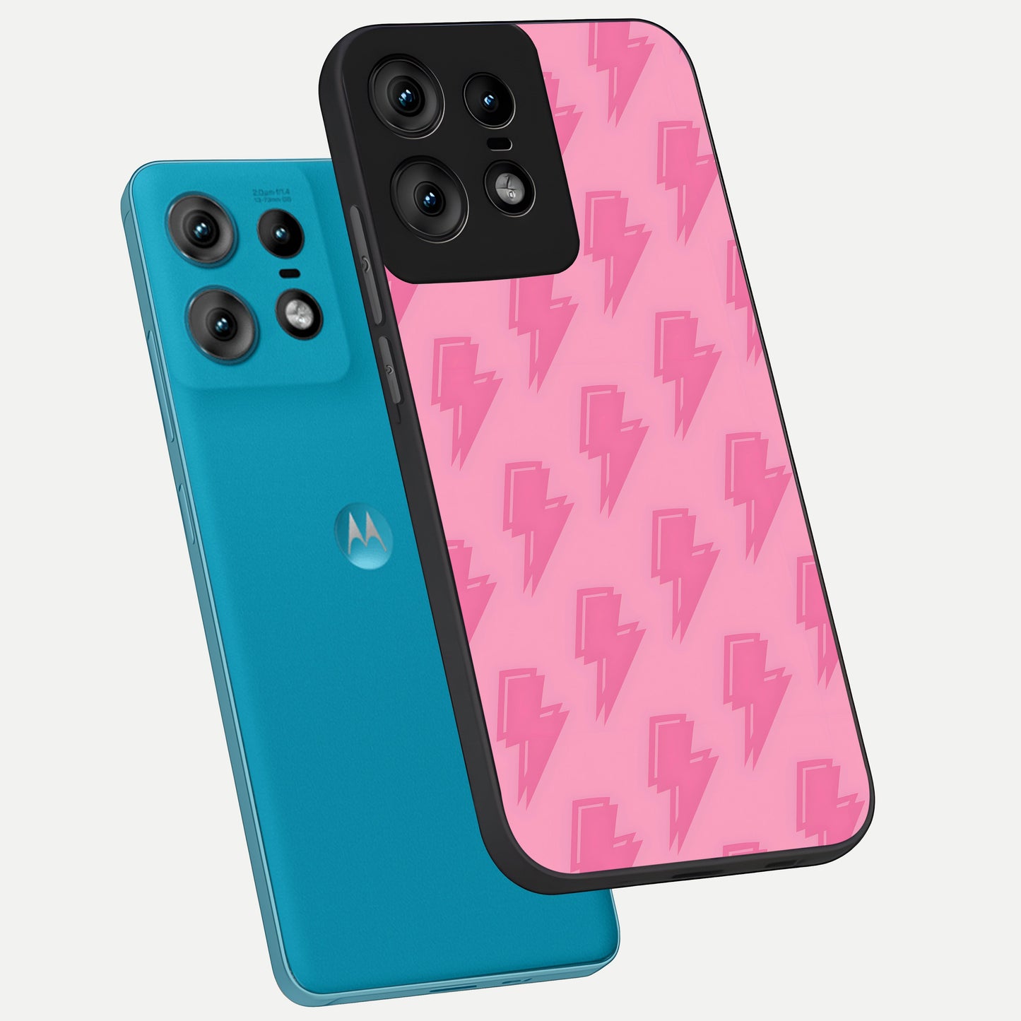  Pink Moo Magic phone case For Moto Edge50 Pro showing premium glass back cover with detailed artwork