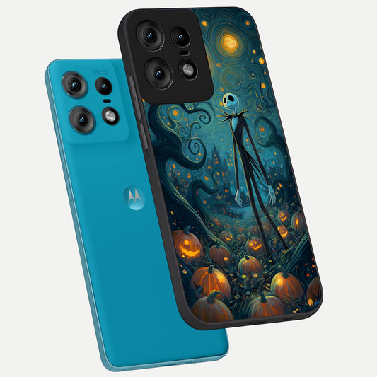  Pumpkin Moonlight Tale phone case For Moto Edge50 Pro showing premium glass back cover with detailed artwork