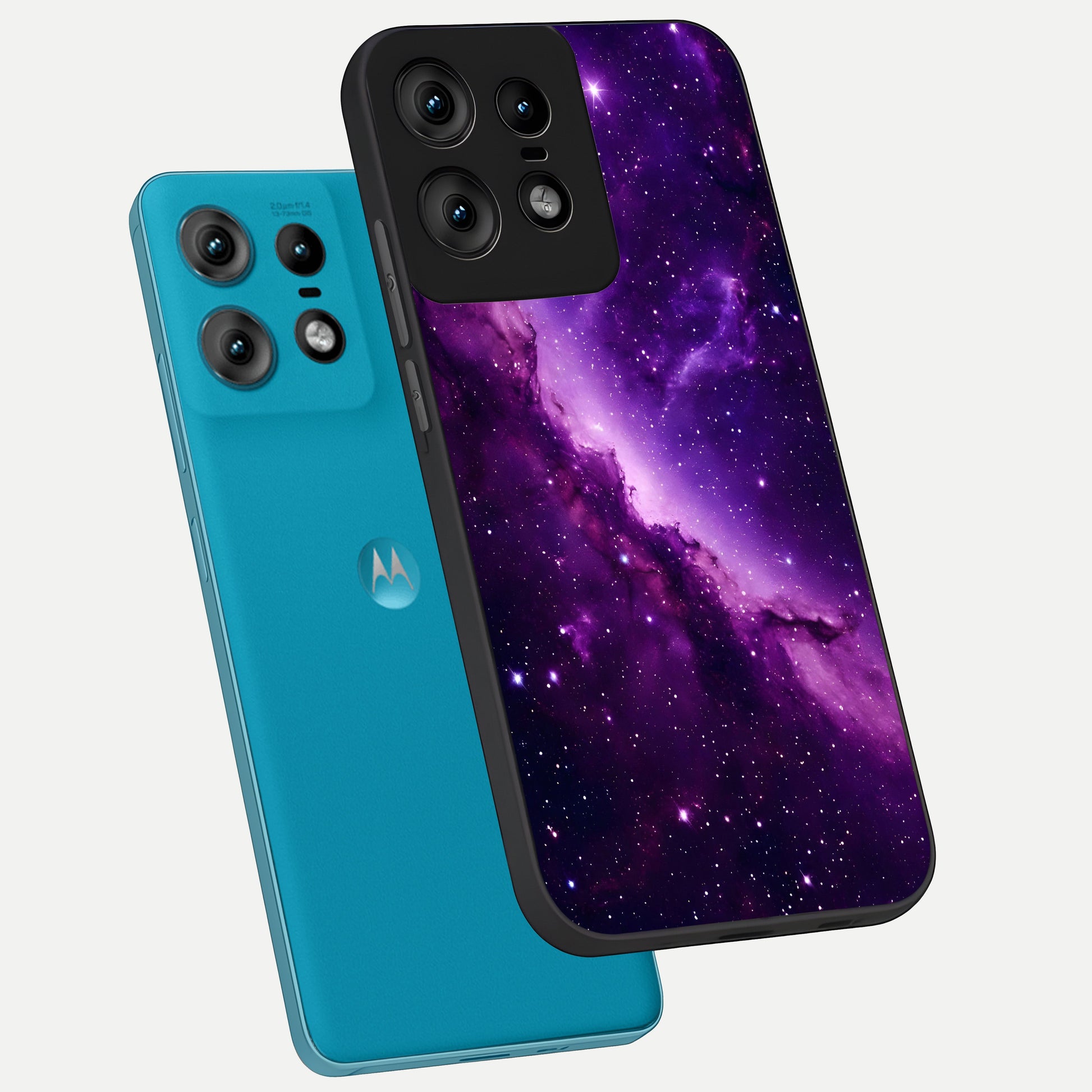  Purple Shade Sky phone case For Moto Edge50 Pro showing premium glass back cover with detailed artwork