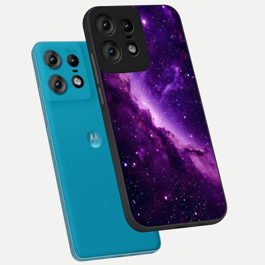  Purple Shade Sky phone case For Moto Edge50 Pro showing premium glass back cover with detailed artwork