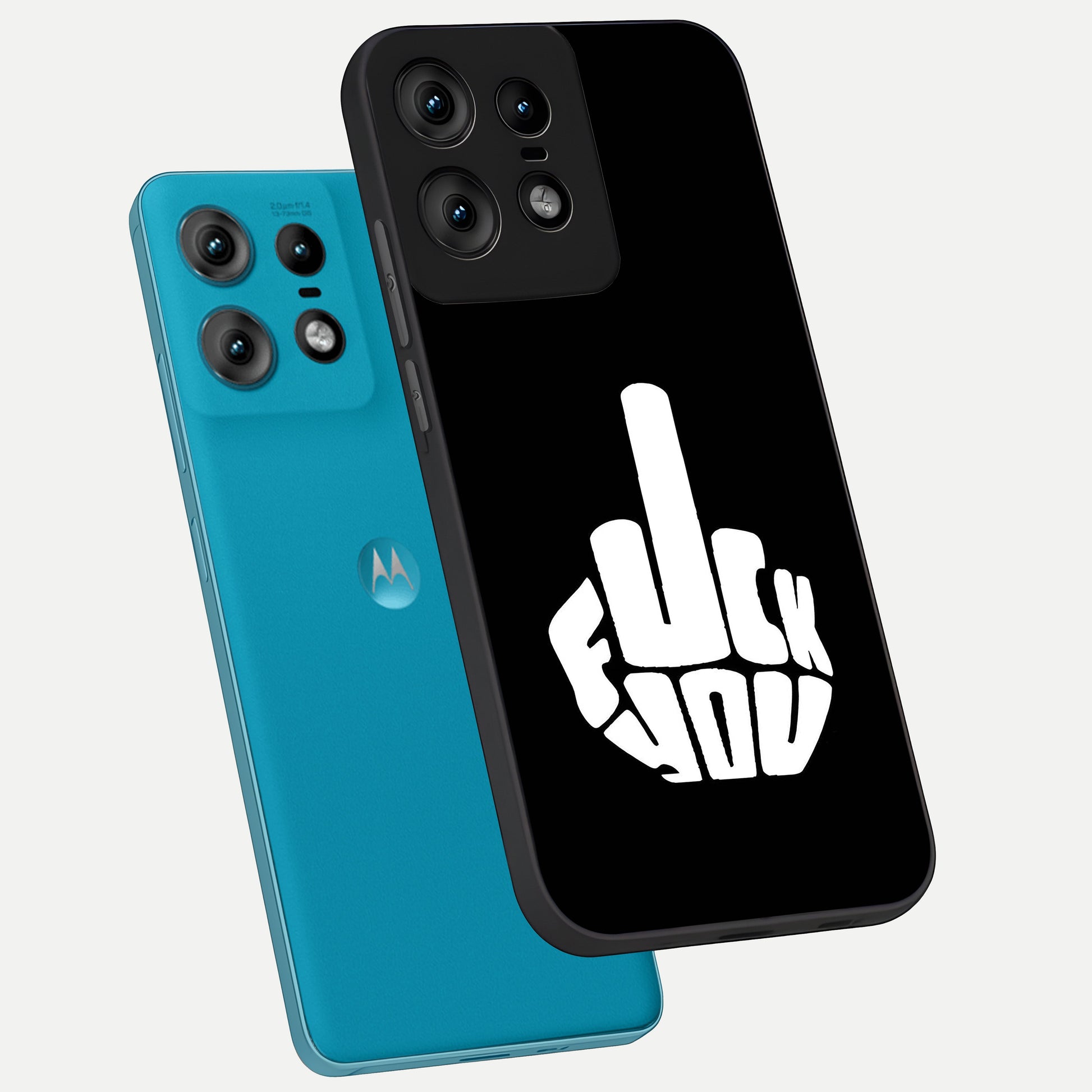  Rebel Mode On phone case For Moto Edge50 Pro showing premium glass back cover with detailed artwork