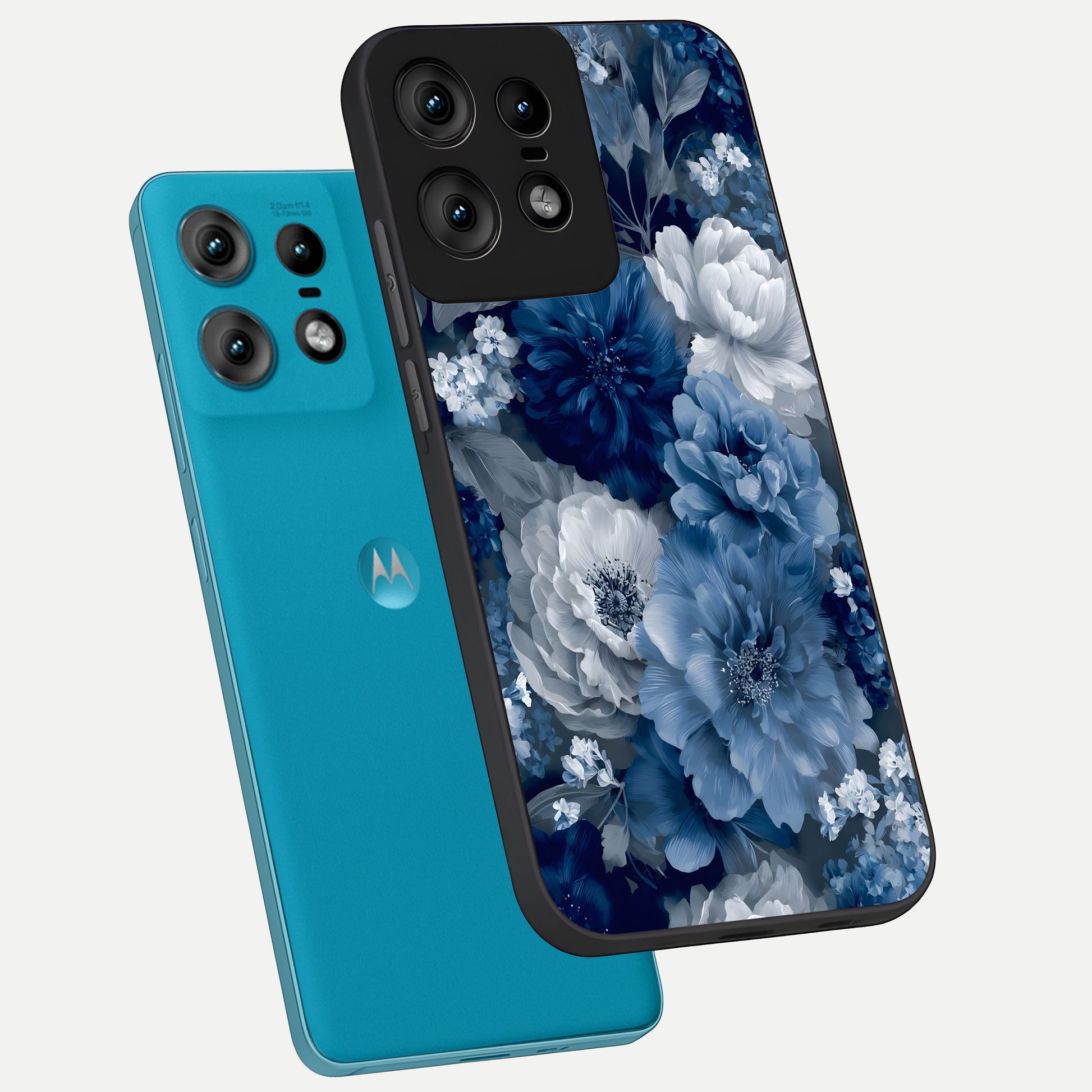  Royal Bloom Garden phone case For Moto Edge50 Pro showing premium glass back cover with detailed artwork