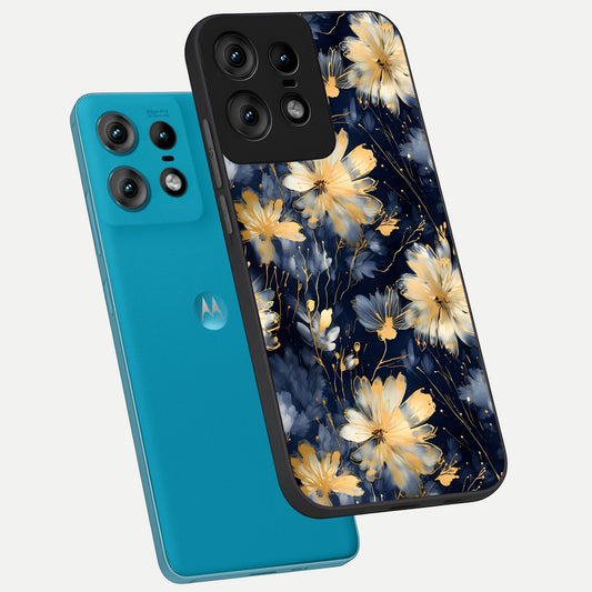  Royal Petal Dream phone case For Moto Edge50 Pro showing premium glass back cover with detailed artwork