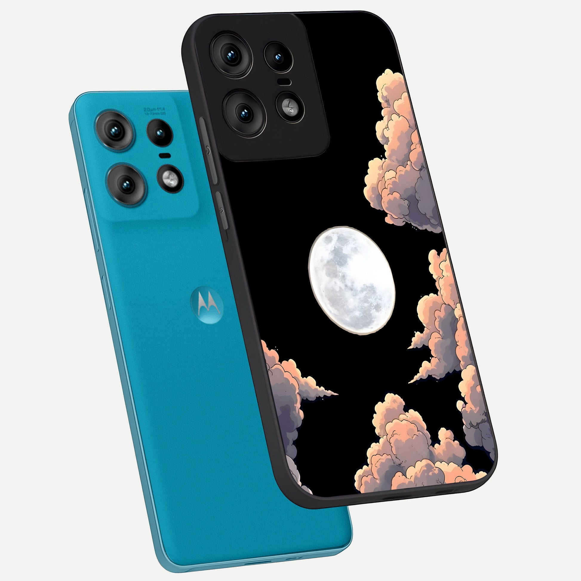  Shade Cloud Moon phone case For Moto Edge50 Pro showing premium glass back cover with detailed artwork