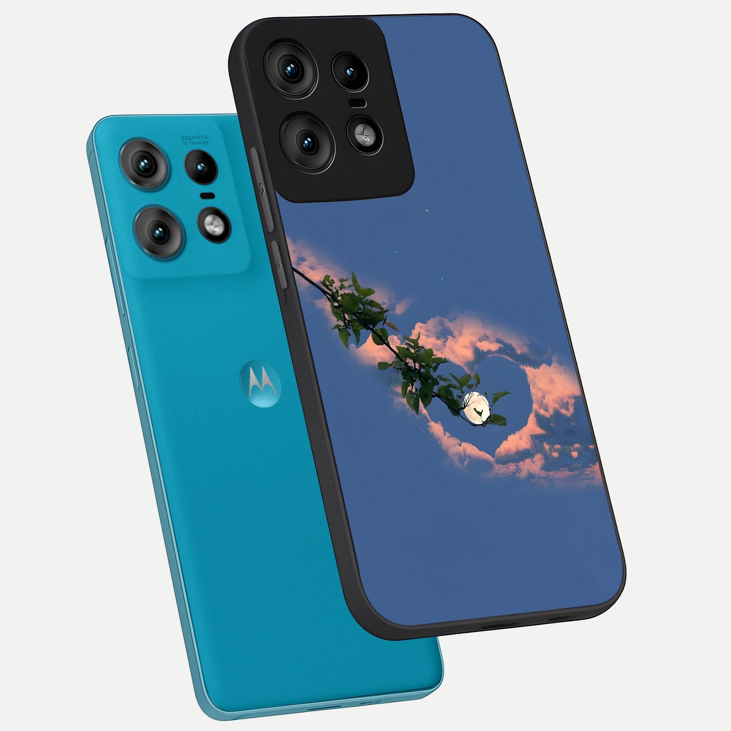  Sky Under Tree phone case For Moto Edge50 Pro showing premium glass back cover with detailed artwork