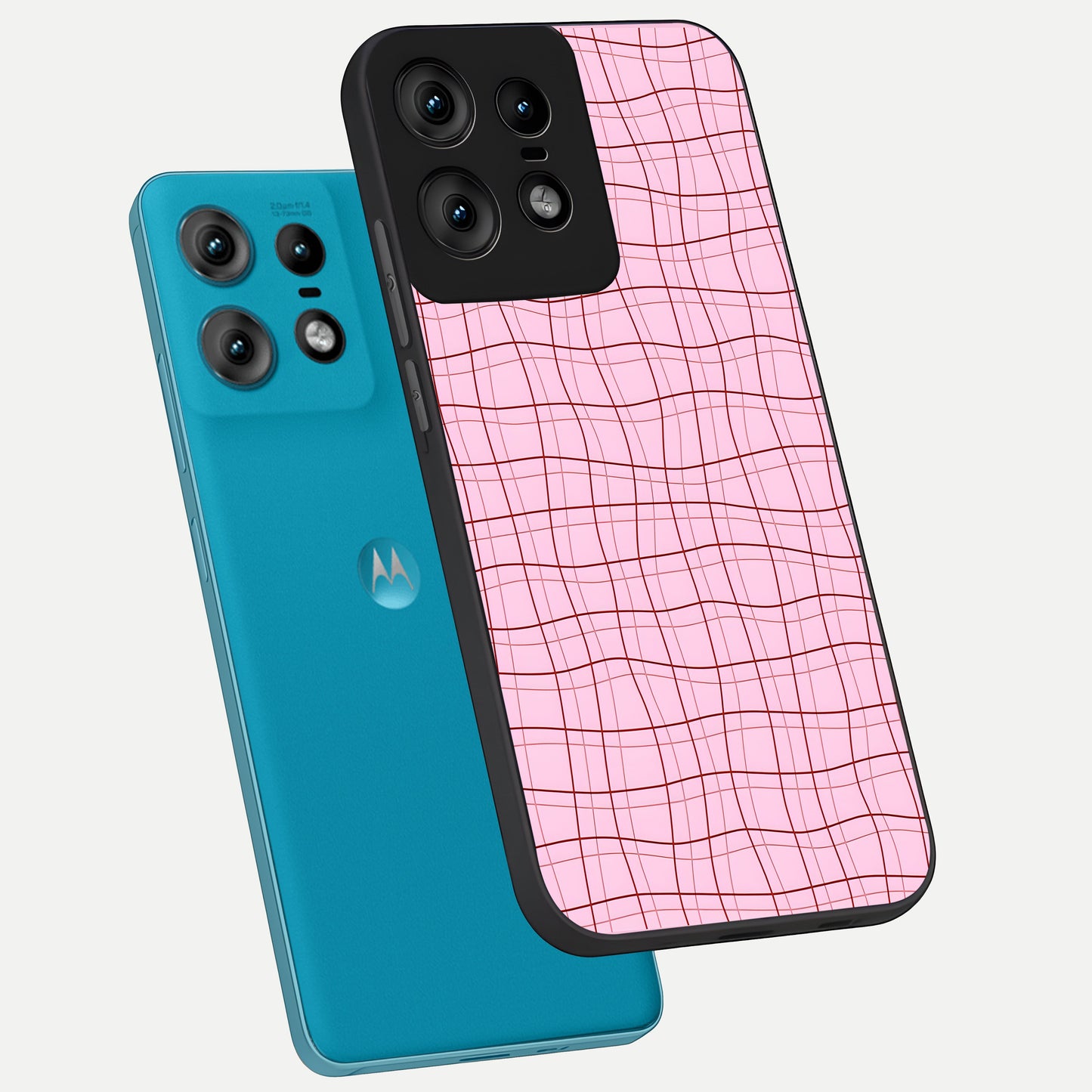  Soft Grid Bliss phone case For Moto Edge50 Pro showing premium glass back cover with detailed artwork