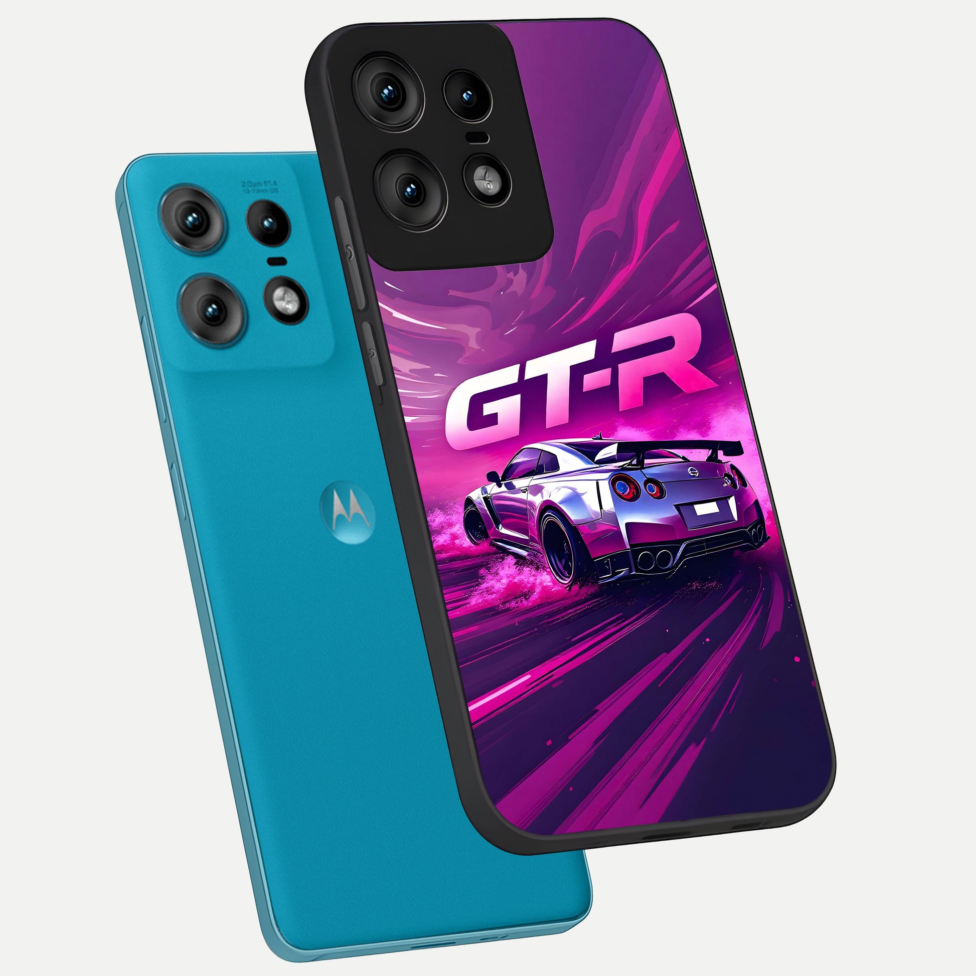  Speed Drift Legend phone case For Moto Edge50 Pro showing premium glass back cover with detailed artwork
