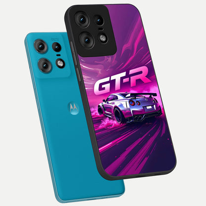  Speed Drift Legend phone case For Moto Edge50 Pro showing premium glass back cover with detailed artwork