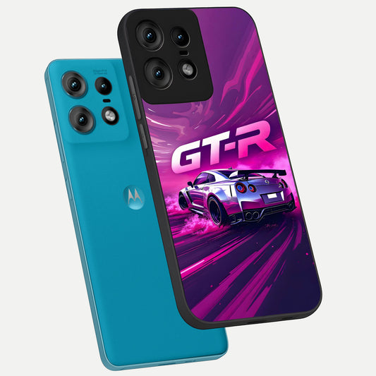  Speed Drift Legend phone case For Moto Edge50 Pro showing premium glass back cover with detailed artwork