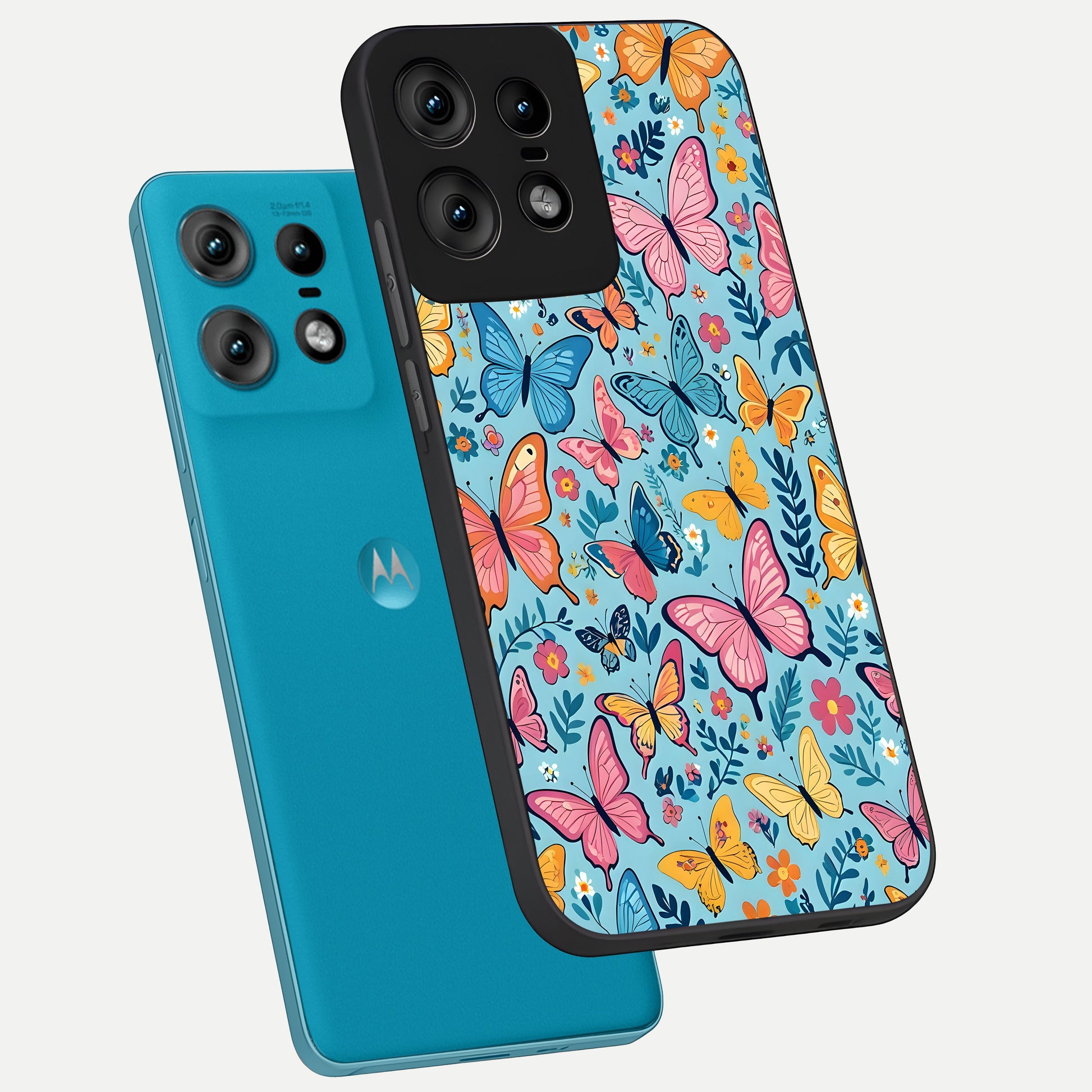  Spring Wing Garden phone case For Moto Edge50 Pro showing premium glass back cover with detailed artwork