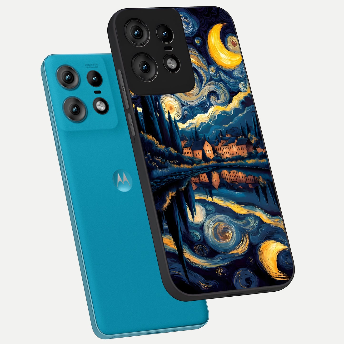  Starry Sky Serenity phone case For Moto Edge50 Pro showing premium glass back cover with detailed artwork