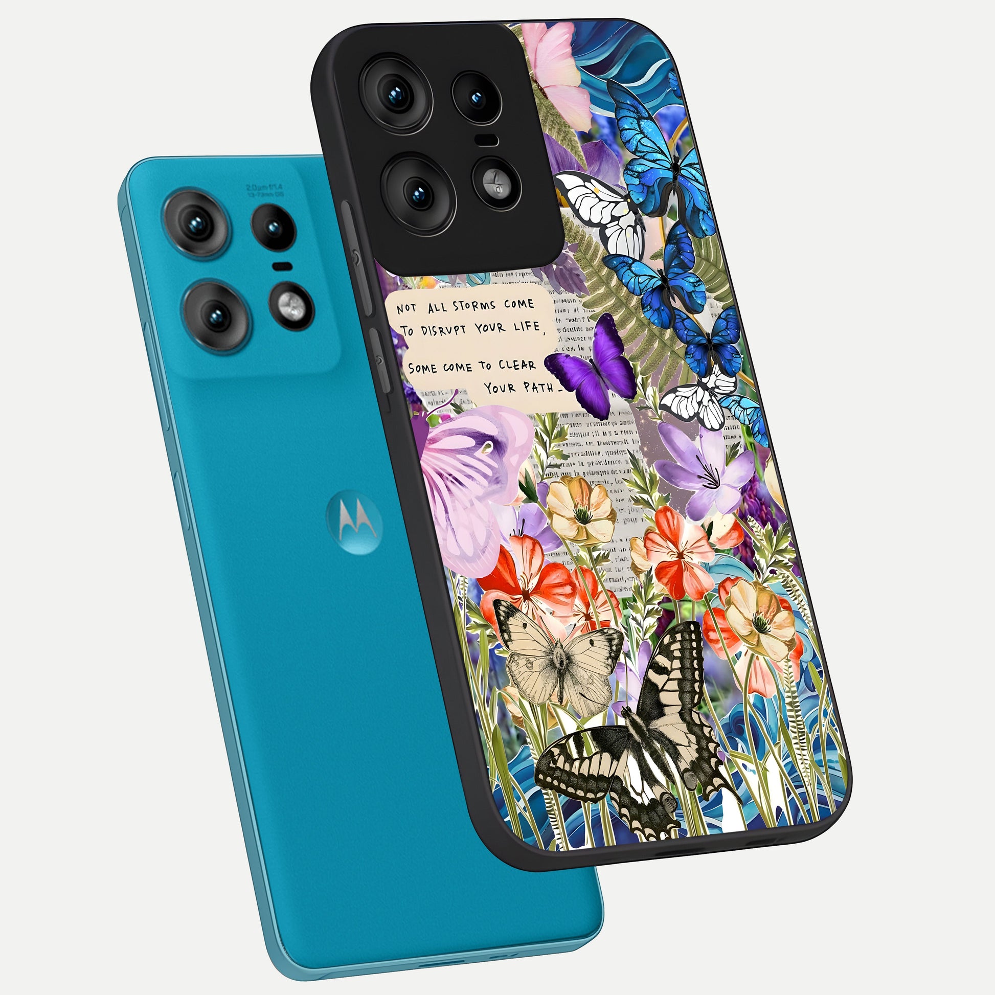  Storm Path Bloom phone case For Moto Edge50 Pro showing premium glass back cover with detailed artwork