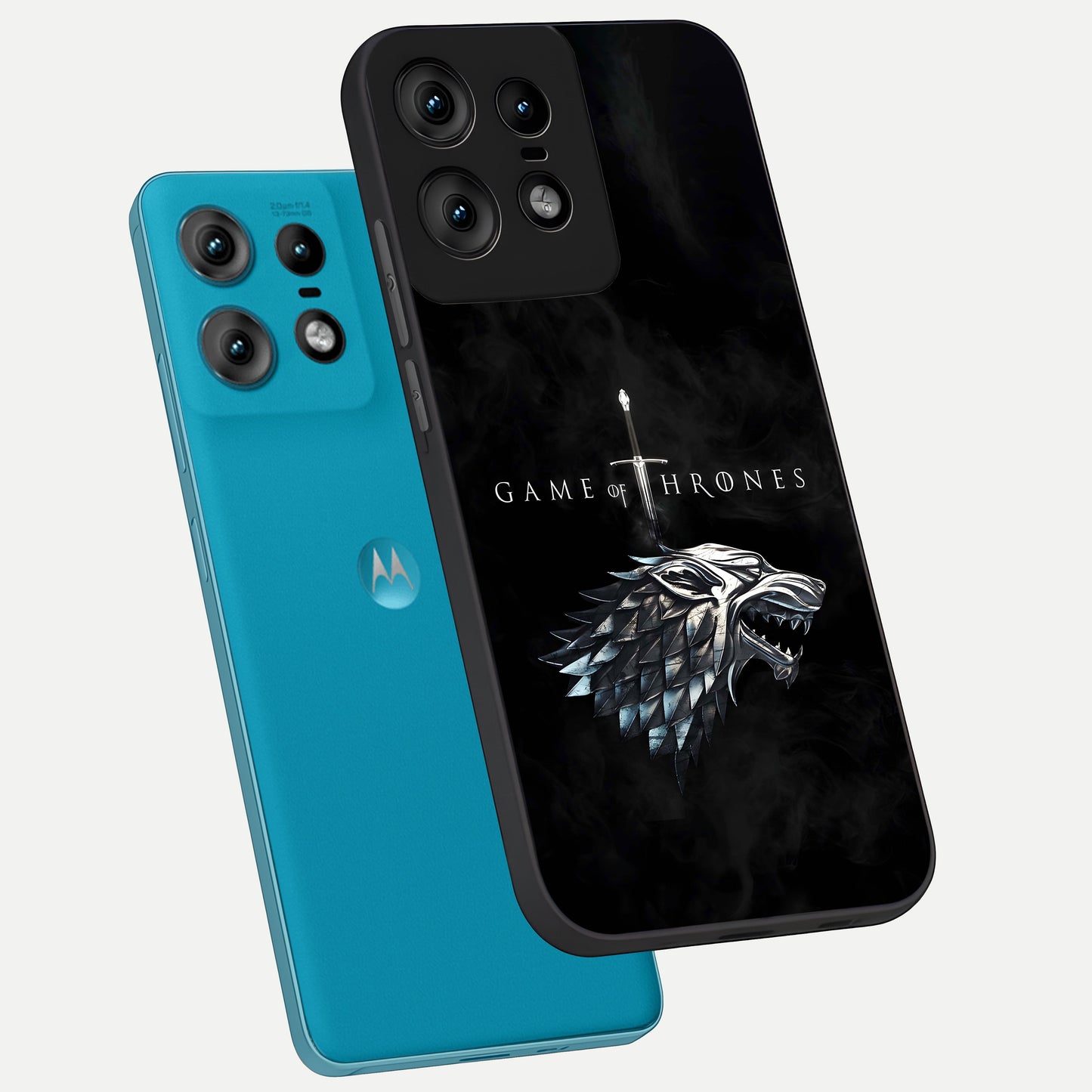  Throne Wolf Legacy phone case For Moto Edge50 Pro showing premium glass back cover with detailed artwork