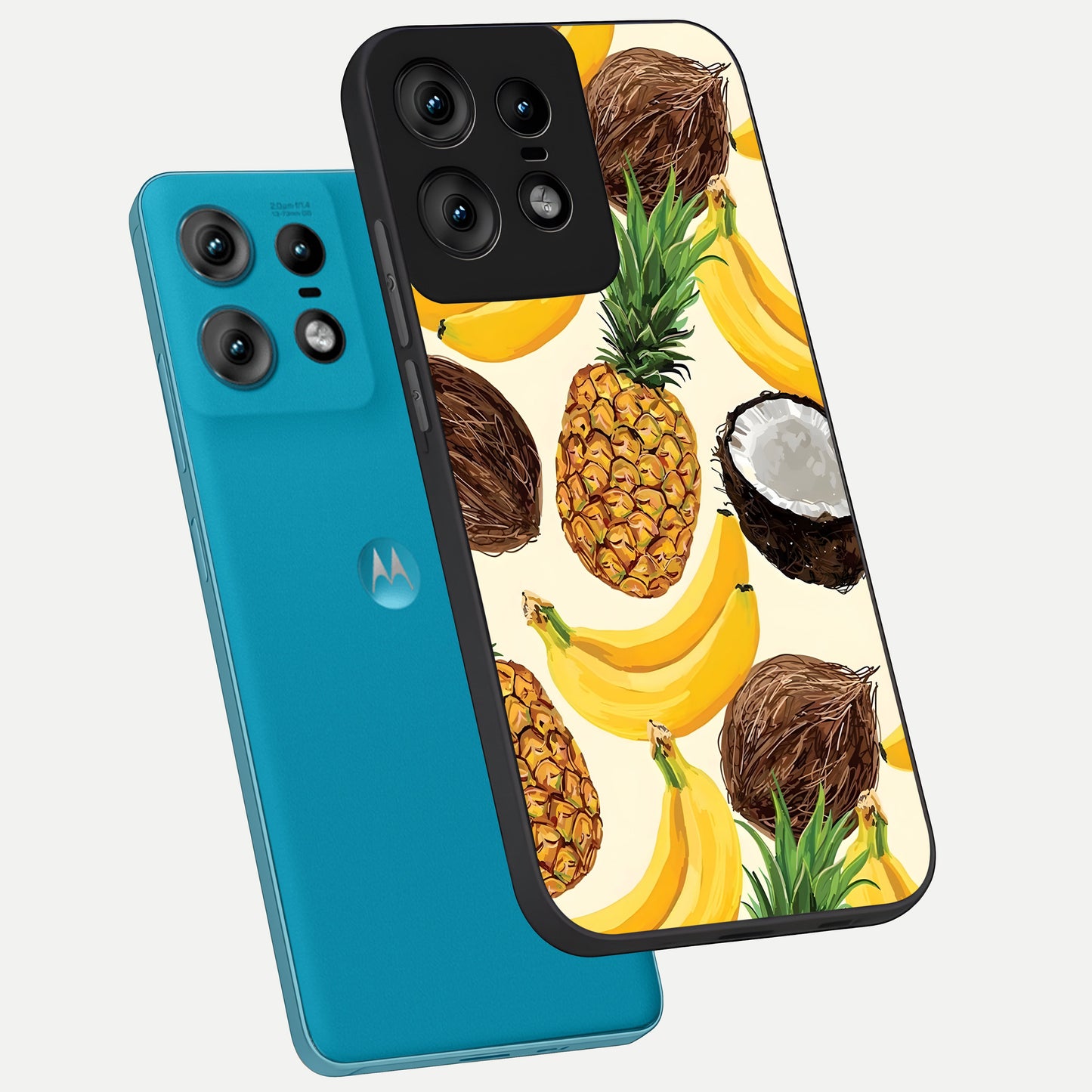  Tropical Fruit Mood phone case For Moto Edge50 Pro showing premium glass back cover with detailed artwork