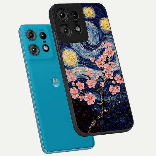  Van Gogh Scenery phone case For Moto Edge50 Pro showing premium glass back cover with detailed artwork