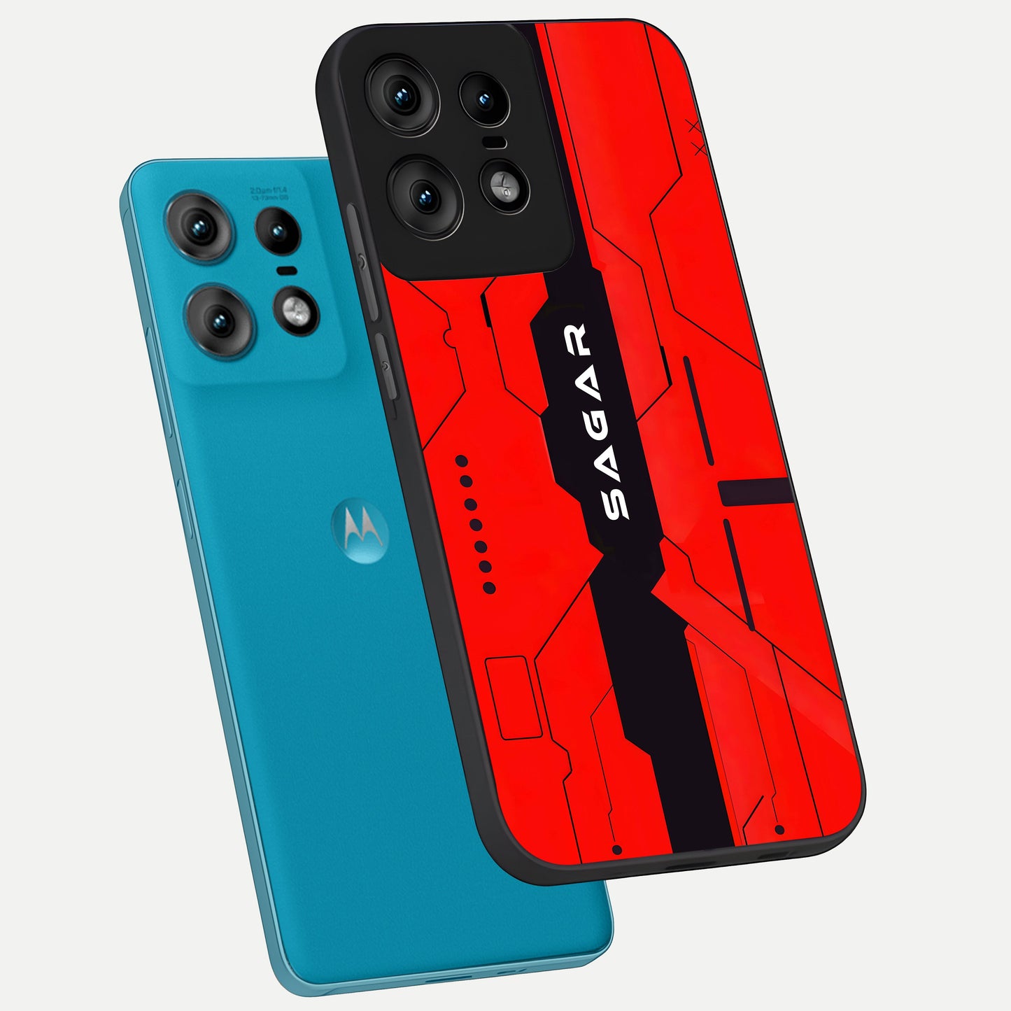 Voltage Rise CYBERPUNK Custom Name phone case For Moto Edge50 Pro showing premium custom name glass back cover