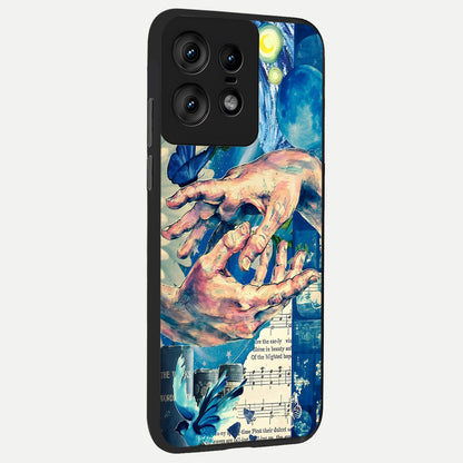  Aesthetic Divider back cover For Moto Edge50 Pro slim fit glass case with vibrant aesthetic design