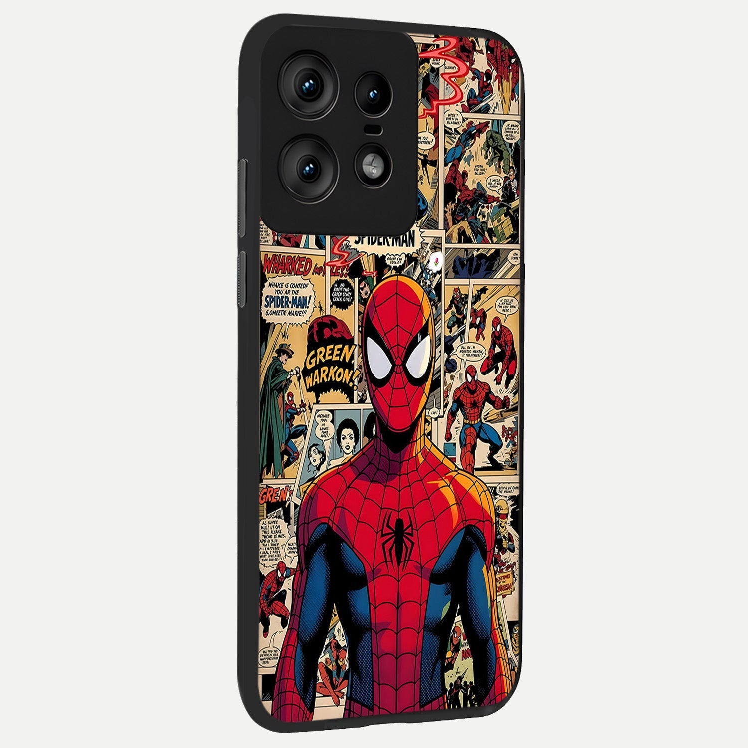 Aesthetic Spider back cover For Moto Edge50 Pro slim fit glass case with vibrant aesthetic design