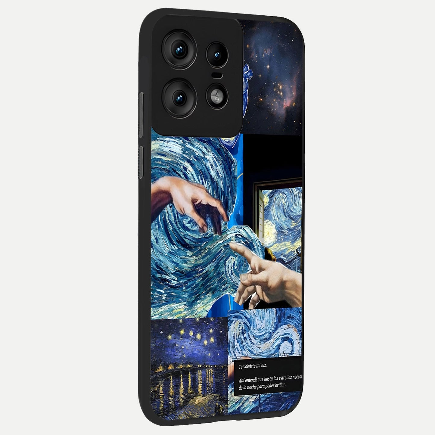  Aesthetic Vando Hands back cover For Moto Edge50 Pro slim fit glass case with vibrant aesthetic design