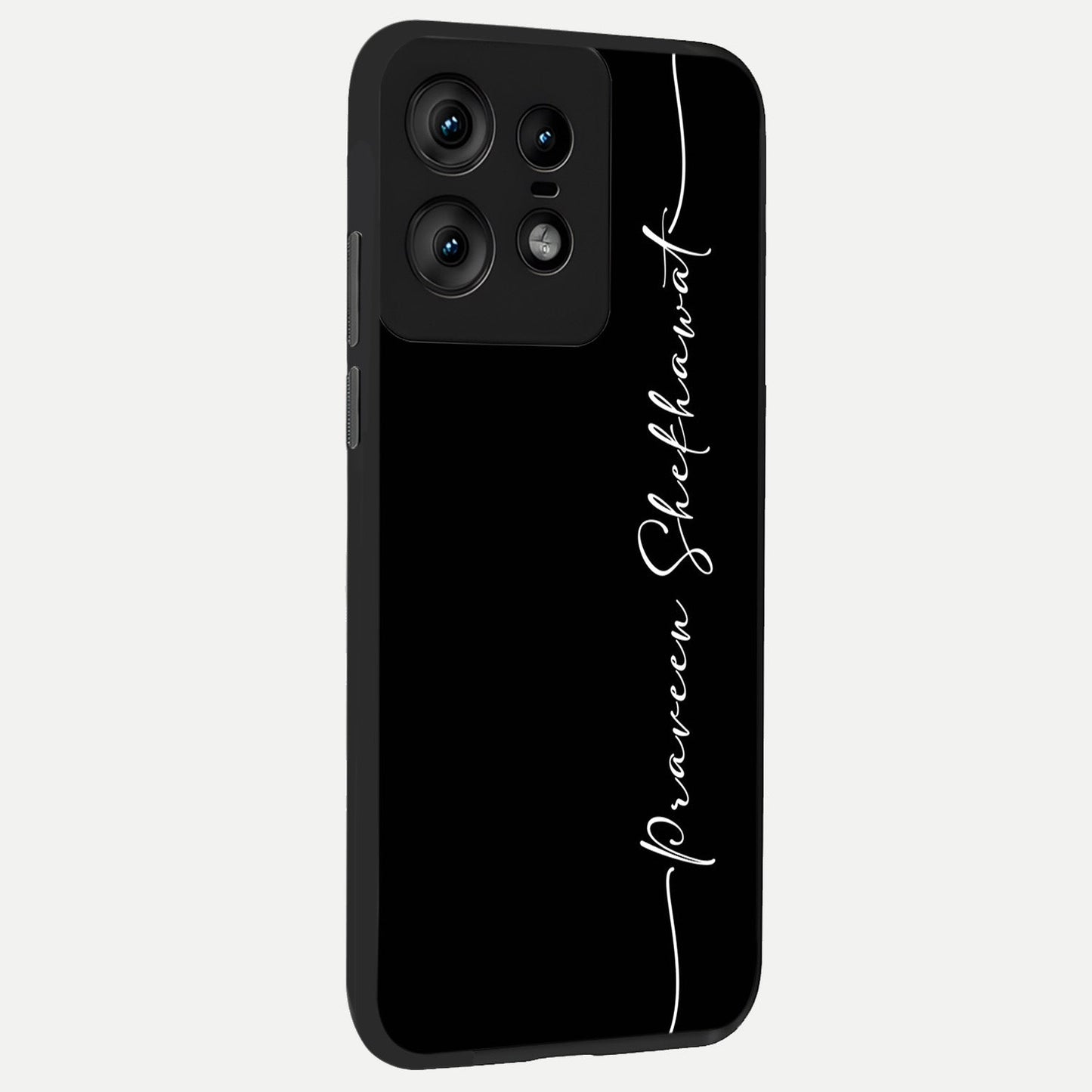  Black Tune Custom Name back cover For Moto Edge50 Pro slim fit glass case with vibrant aesthetic design