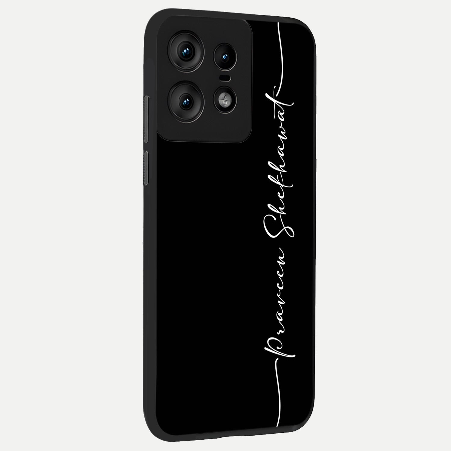  Black Tune Custom Name back cover For Moto Edge50 Pro slim fit glass case with vibrant aesthetic design