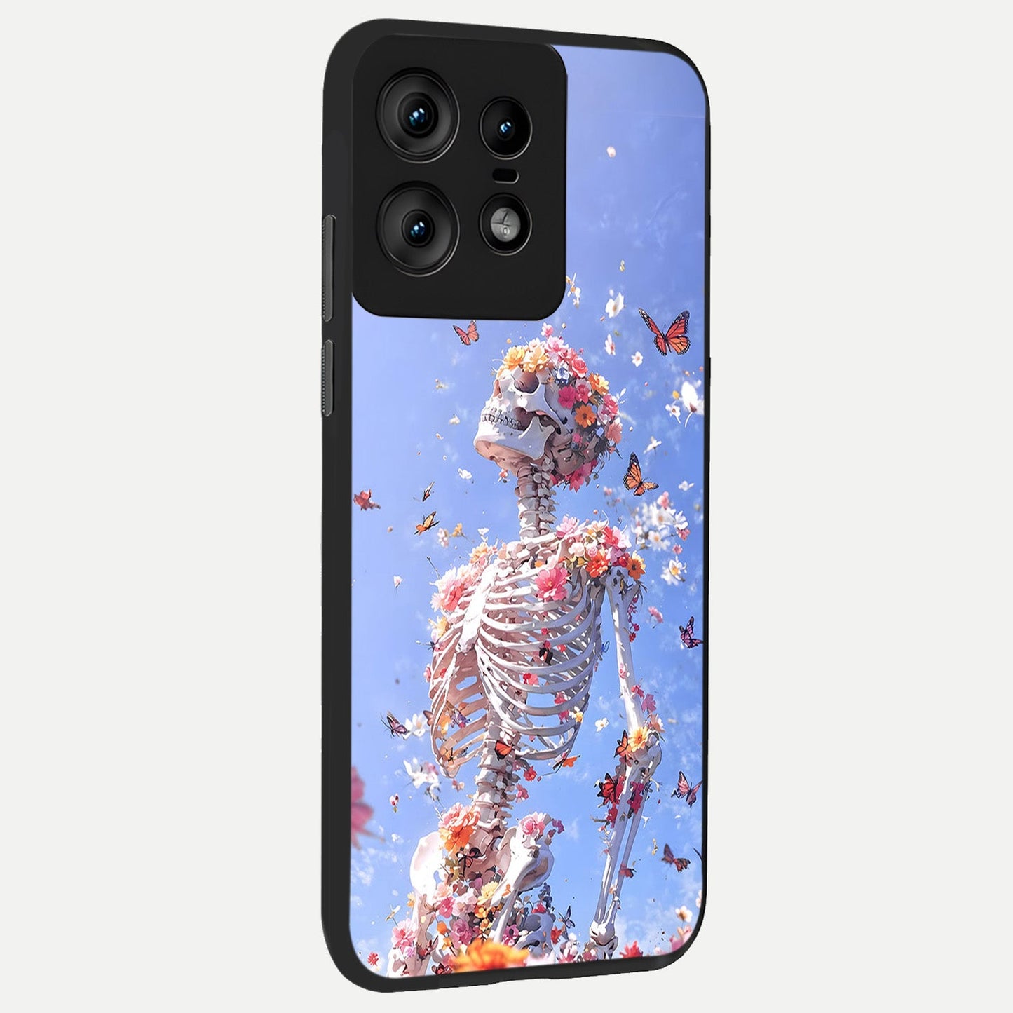 Bloom Beyond Bones back cover For Moto Edge50 Pro slim fit glass case with vibrant aesthetic design