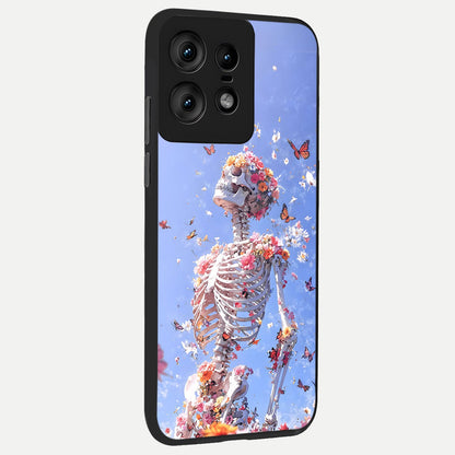  Bloom Beyond Bones back cover For Moto Edge50 Pro slim fit glass case with vibrant aesthetic design