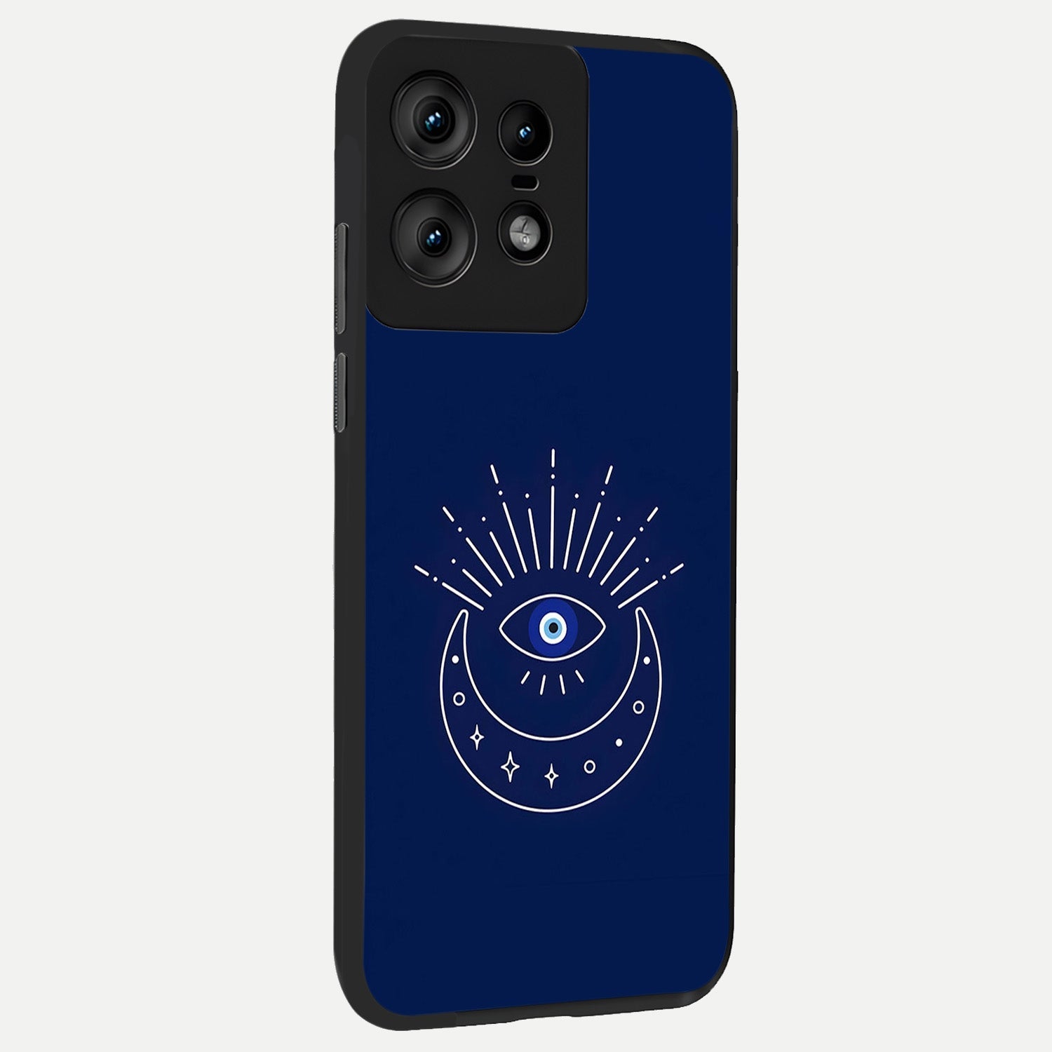  Blue Evil Eye back cover For Moto Edge50 Pro slim fit glass case with vibrant aesthetic design