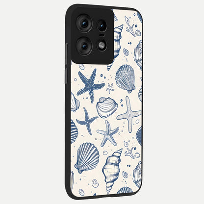  Blue Ocean Outline back cover For Moto Edge50 Pro slim fit glass case with vibrant aesthetic design