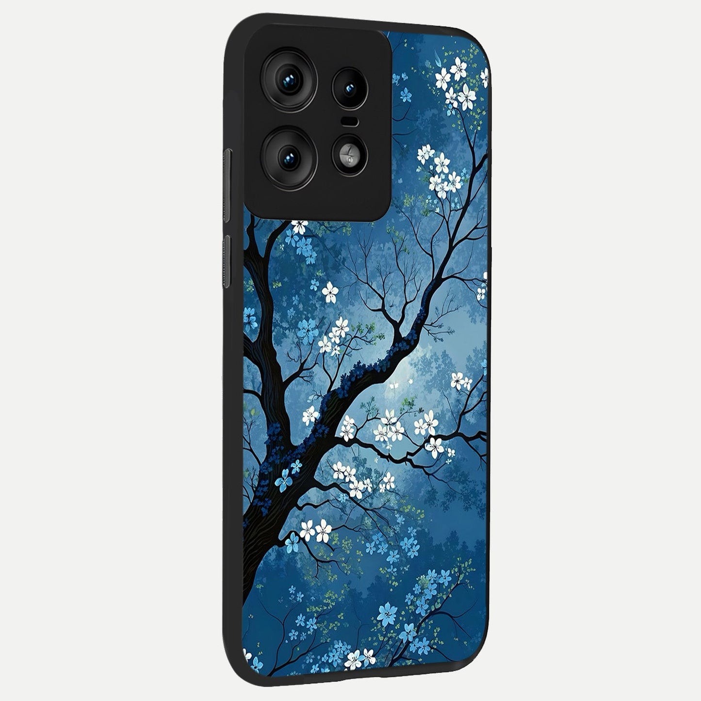  Blue Tree Serenity back cover For Moto Edge50 Pro slim fit glass case with vibrant aesthetic design