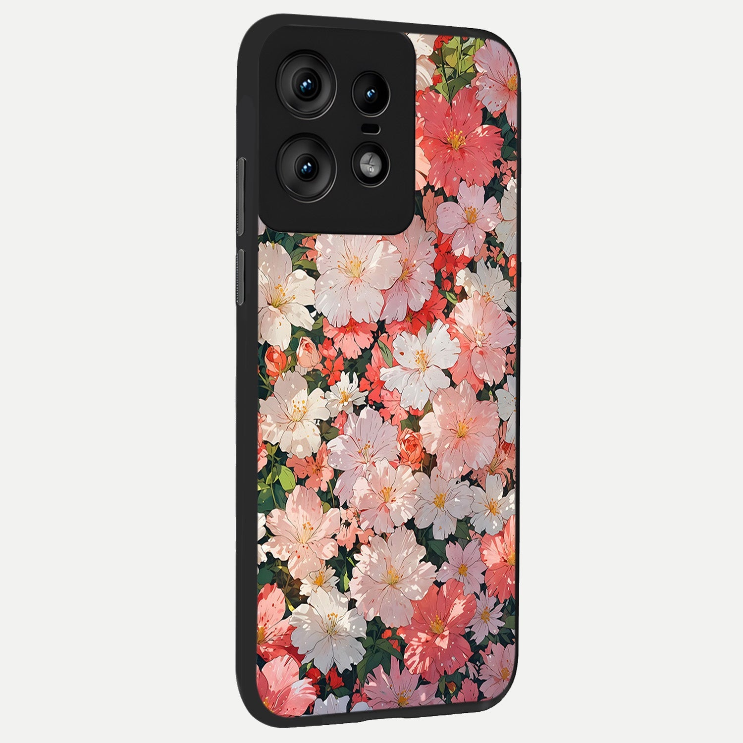  Blush Bloom Field back cover For Moto Edge50 Pro slim fit glass case with vibrant aesthetic design