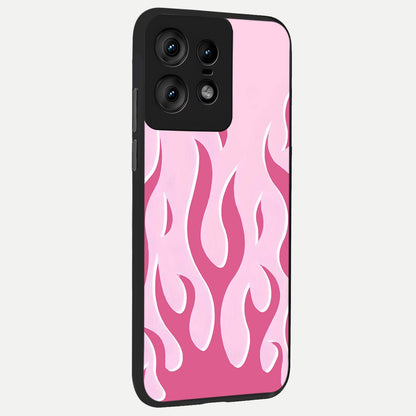  Blush Flame Energy back cover For Moto Edge50 Pro slim fit glass case with vibrant aesthetic design