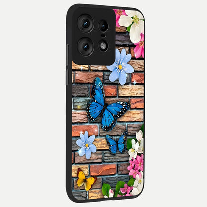  Brick Bloom Flight back cover For Moto Edge50 Pro slim fit glass case with vibrant aesthetic design