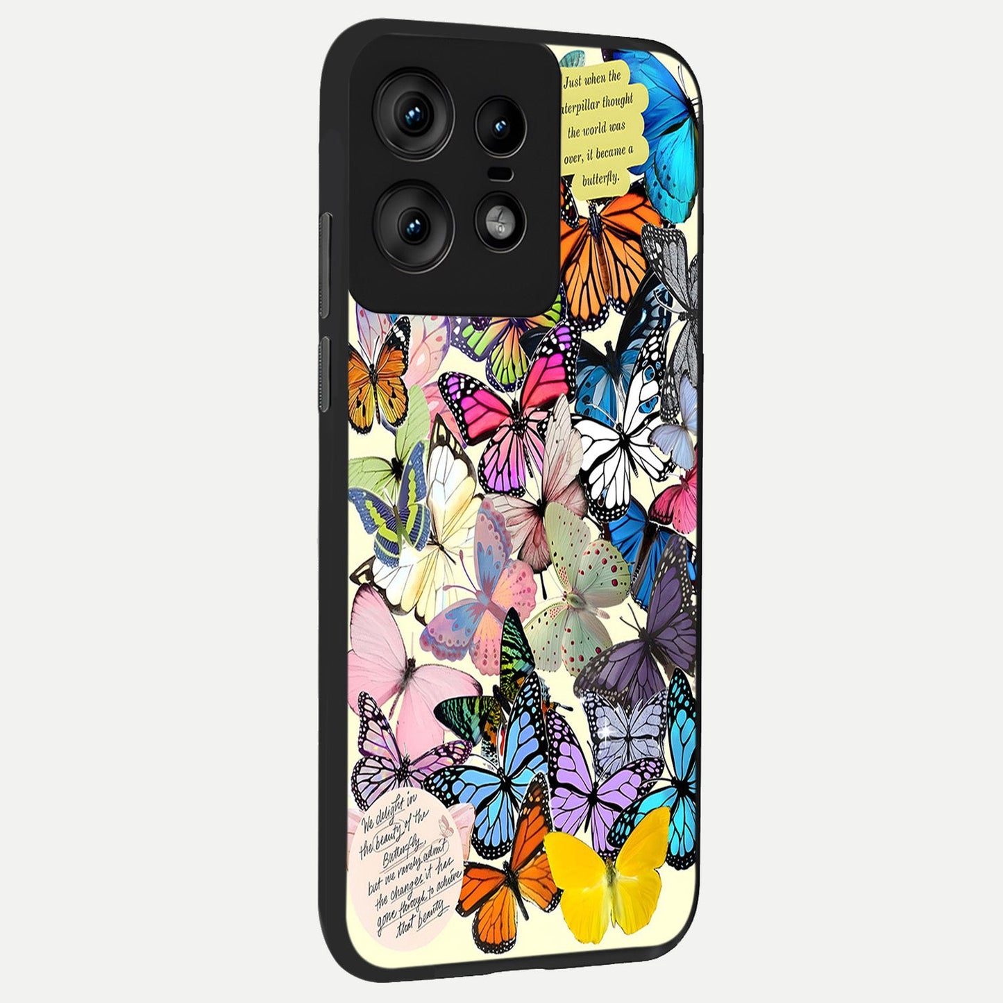  Butterflies Petal Dream back cover For Moto Edge50 Pro slim fit glass case with vibrant aesthetic design