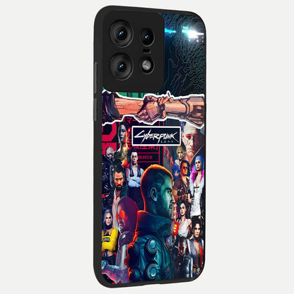  CYBERPUNK Legacy back cover For Moto Edge50 Pro slim fit glass case with vibrant aesthetic design