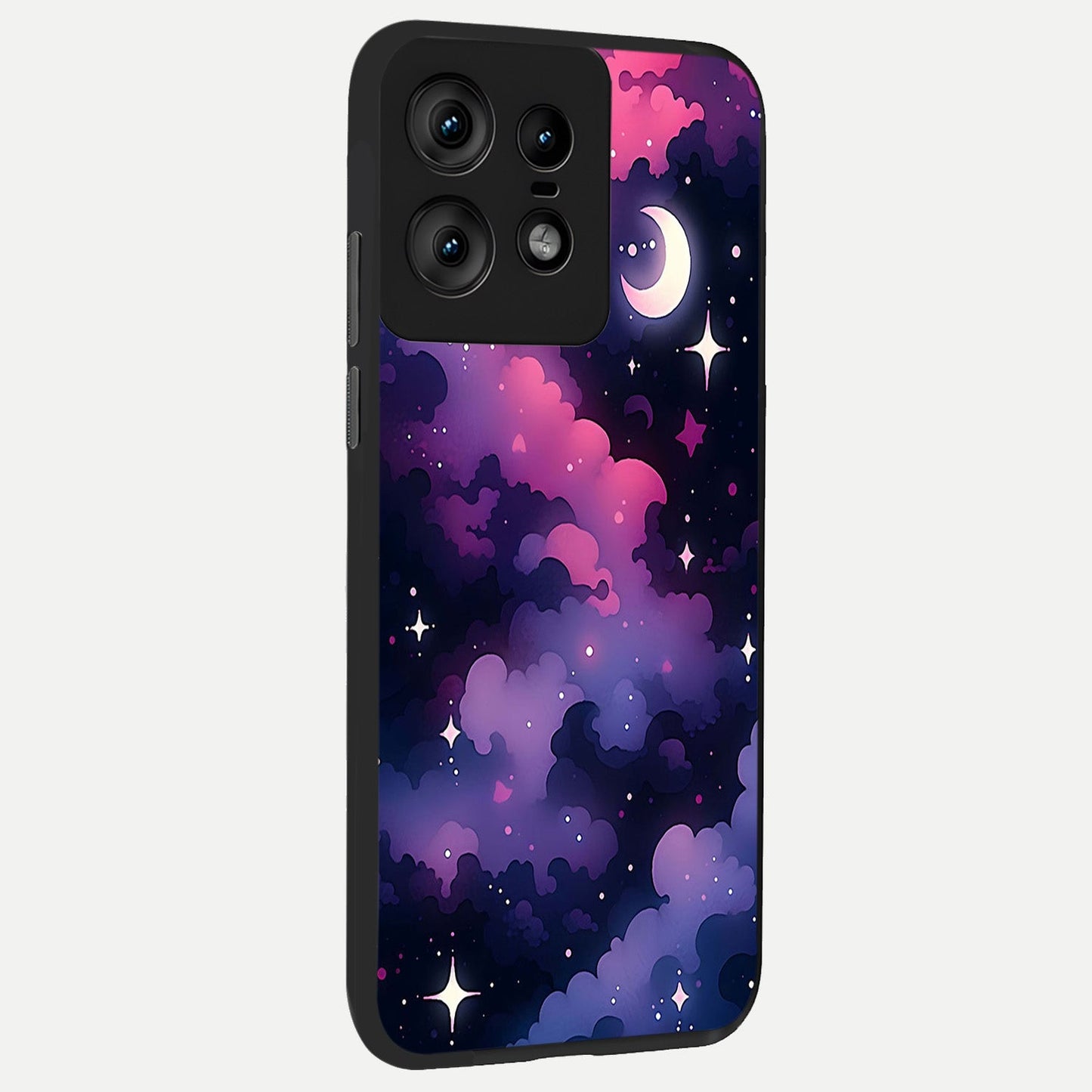  Celestial Moon Magic back cover For Moto Edge50 Pro slim fit glass case with vibrant aesthetic design