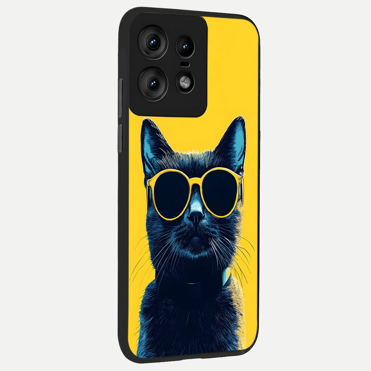  Cool Cat Vibes back cover For Moto Edge50 Pro slim fit glass case with vibrant aesthetic design
