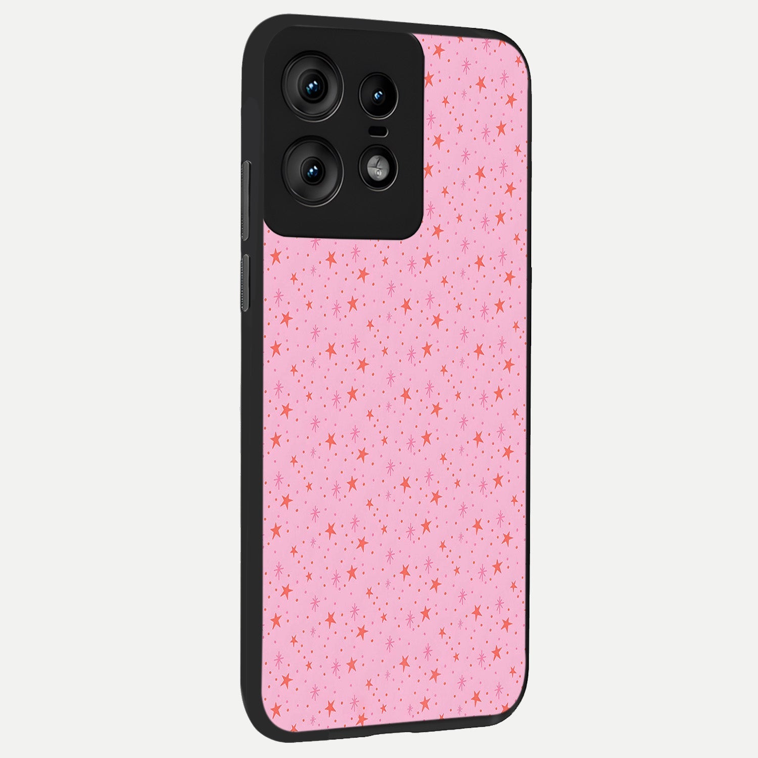  Cosmic Pink Sparkle back cover For Moto Edge50 Pro slim fit glass case with vibrant aesthetic design