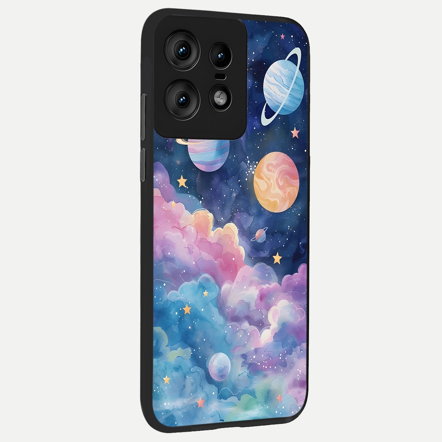  Cosmic Planet Dreams back cover For Moto Edge50 Pro slim fit glass case with vibrant aesthetic design