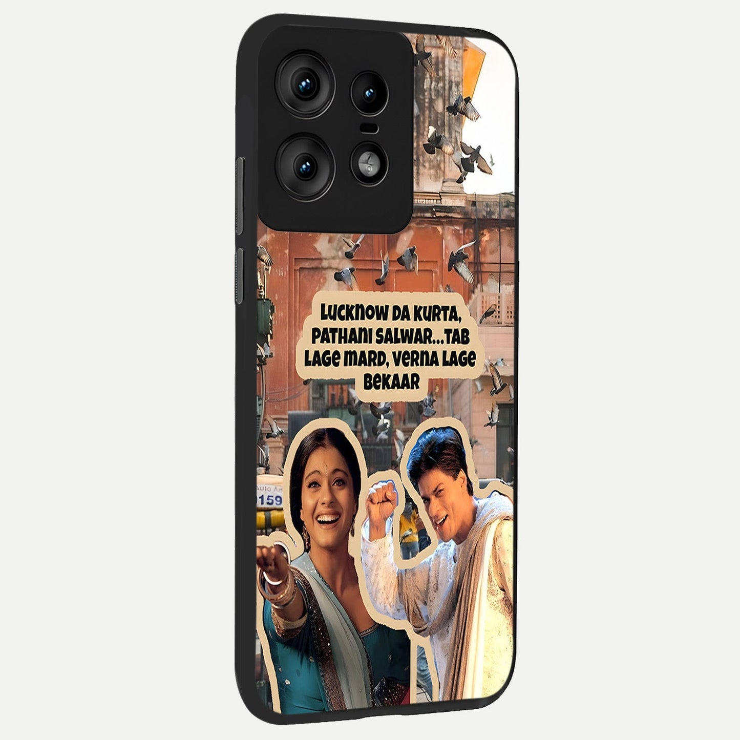  Desi Retro Vibes back cover For Moto Edge50 Pro slim fit glass case with vibrant aesthetic design