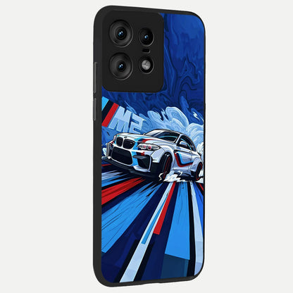  Drift Power Rush back cover For Moto Edge50 Pro slim fit glass case with vibrant aesthetic design